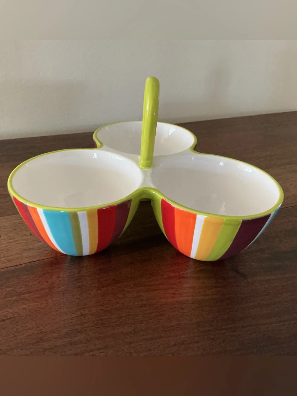 Crate and Barrel Raya Striped 3 - Part Divided Server